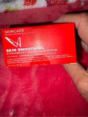 Skin Smoothing Strawberry Sugar Face Scrub - Red